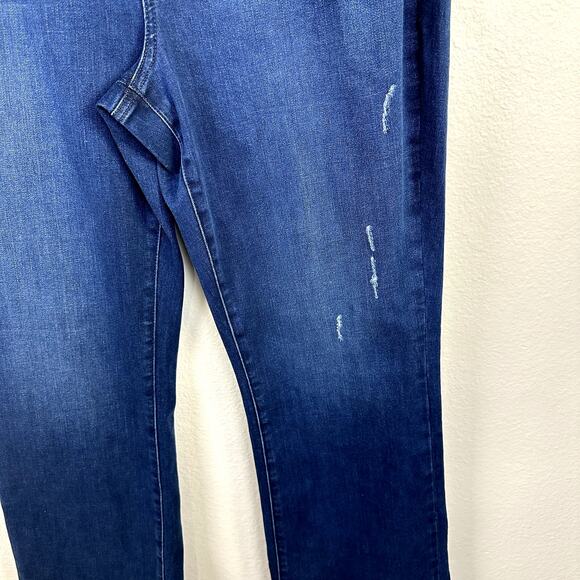 NYDJ Women's Blue Barbara Bootcut Light Distressed Stretch Denim Jeans 14 NEW - Picture 4 of 6